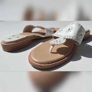 Jack Rogers White Leather Sandals